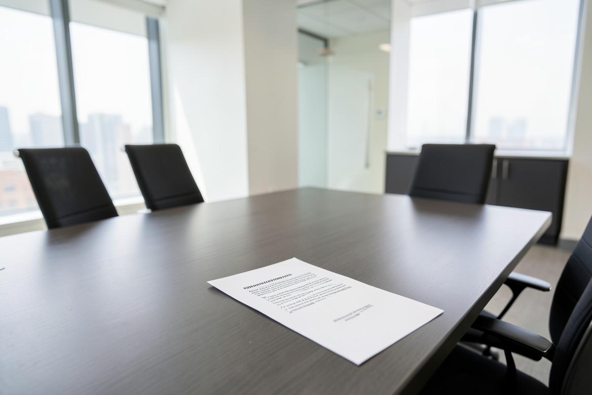 Employment contract and termination letter on a desk in Calgary