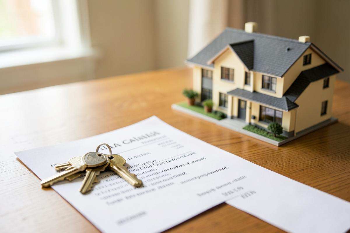 House keys and a property transfer document for an Alberta real estate purchase